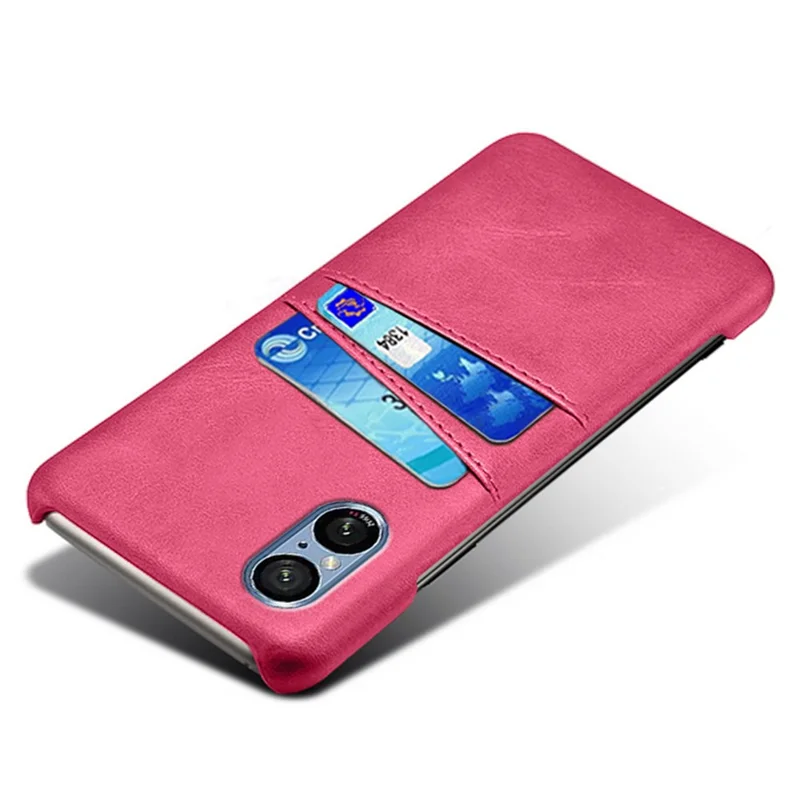 For Sony Xperia 5 V PU Leather + PC Phone Case Anti-Scratch Dual Card Slots Cell Phone Cover - Rose