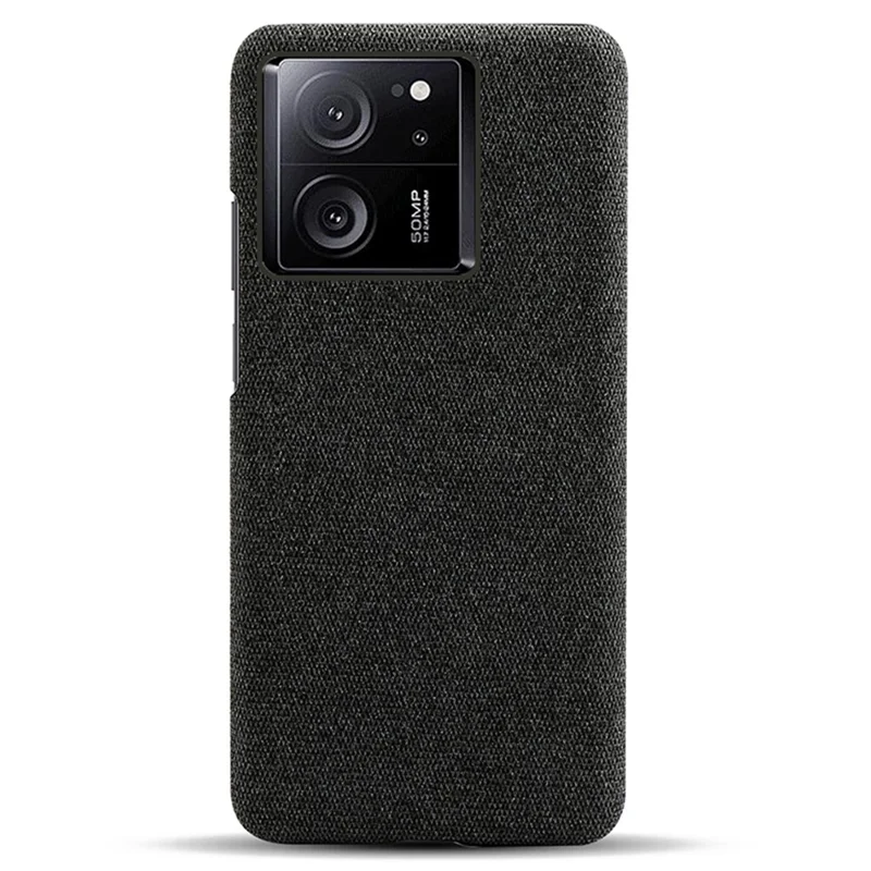 Slim-Fit Phone Shell for Xiaomi Redmi K60 Ultra / 13T / 13T Pro Cloth+Hard PC Protective Phone Cover Case - Black
