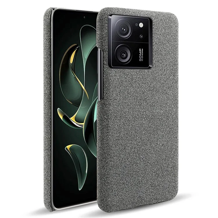Custodia per telefono aderente per Xiaomi Redmi K60 Ultra / 13T / 13T Pro Cloth+Hard PC Protective Phone Cover Case - Grigio