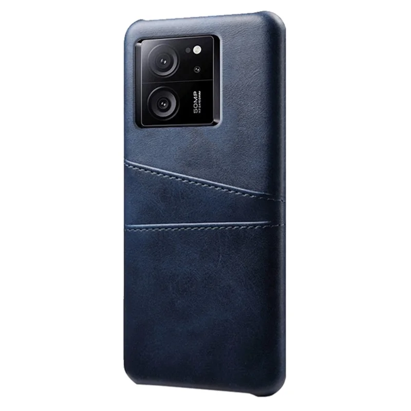 For Xiaomi Redmi K60 Ultra / 13T / 13T Pro Smartphone Cover Dual Card Slots PU Leather Coated PC Protective Case - Blue