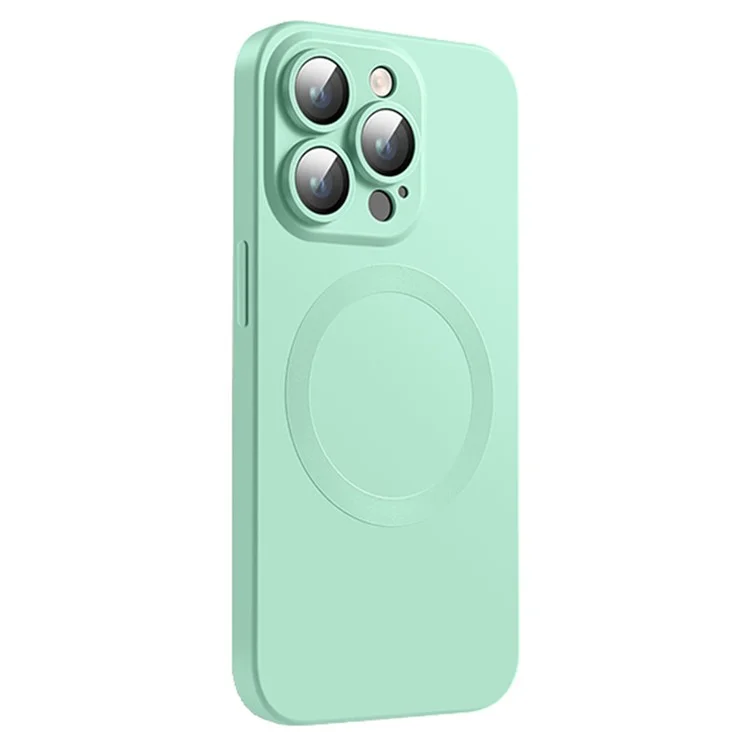 Magnetic Case for iPhone 13 Pro Compatible with MagSafe Liquid Silicone Phone Cover with Camera Lens Protector - Mint Green
