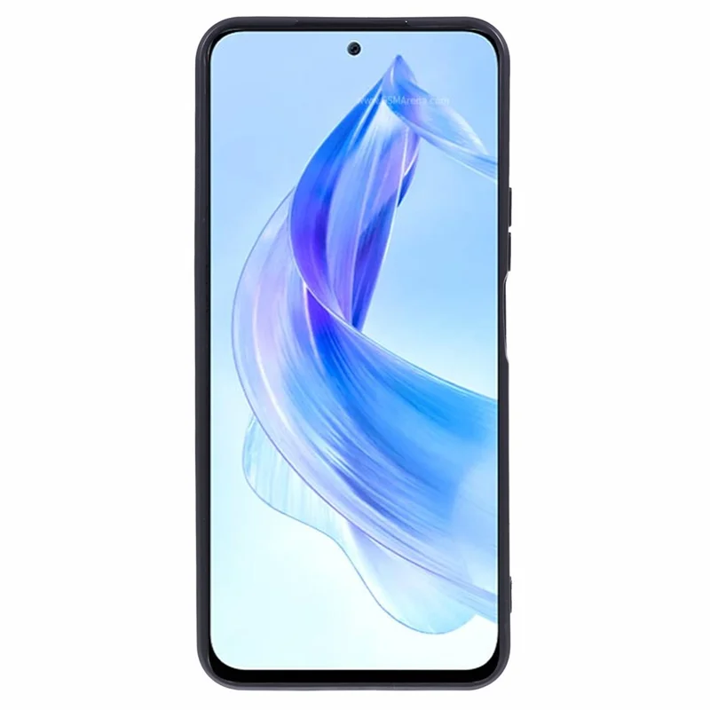 For Honor 90 Lite 5G Slide Lens Protection Phone Case PC+TPU Ring Kickstand Cover - Black