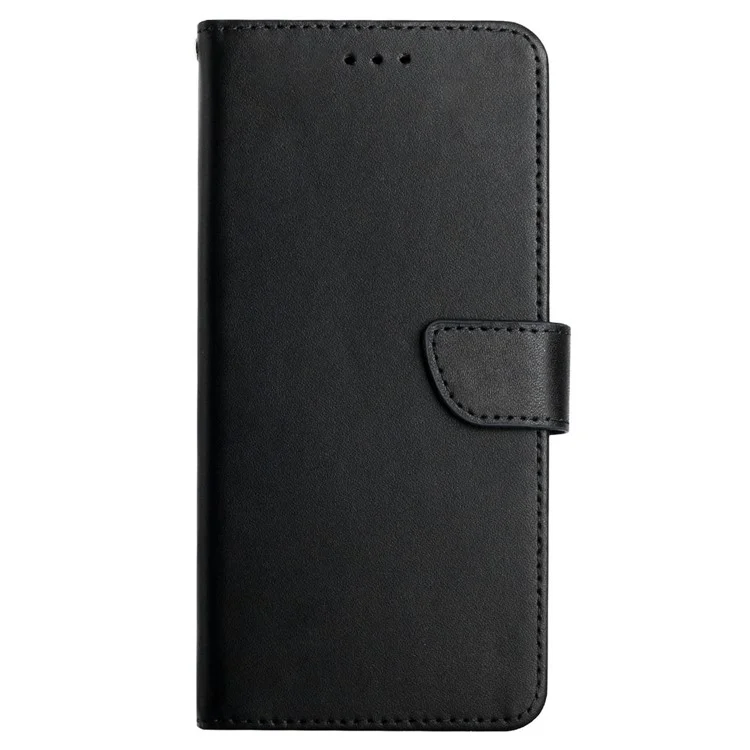 HT02 Per Sony Xperia 5 V Custodia in vera pelle bovina Foldable Stand Wallet Phone Case - Nero