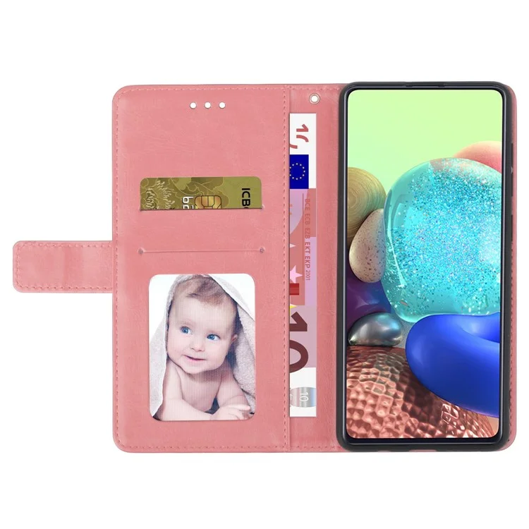 HT01 Für Oppo A58 4G PU-Lederetui Y-förmige Linien geprägter Ständer Geldbörse Sturzsicheres Handyhülle - Pink