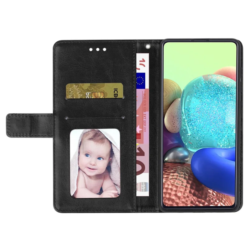 HT01 plånboksändrade för Honor X6a 4G, Y-formade linjemönstrad ställbara mobilskal i PU-läder - Svart