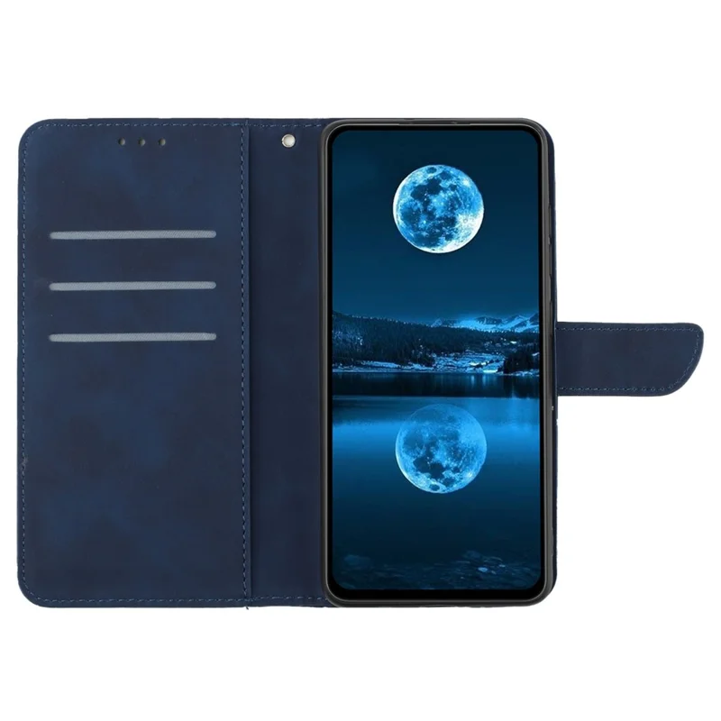 HT05 Para Motorola Moto G54 5G Funda de cartera de piel sintética con soporte y protección - Azul