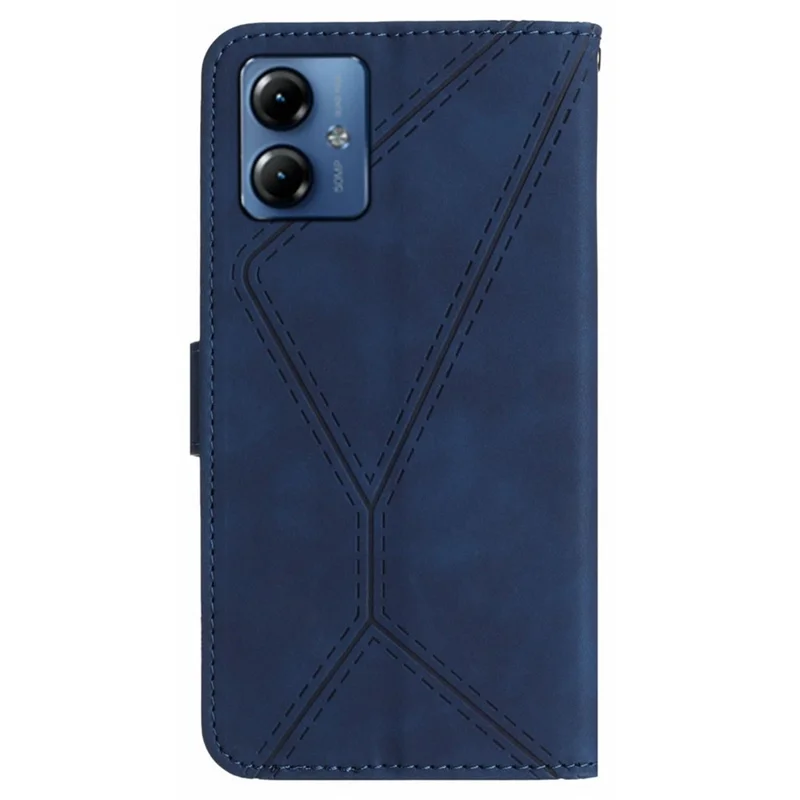 HT05 Para Motorola Moto G54 5G Funda de cartera de piel sintética con soporte y protección - Azul