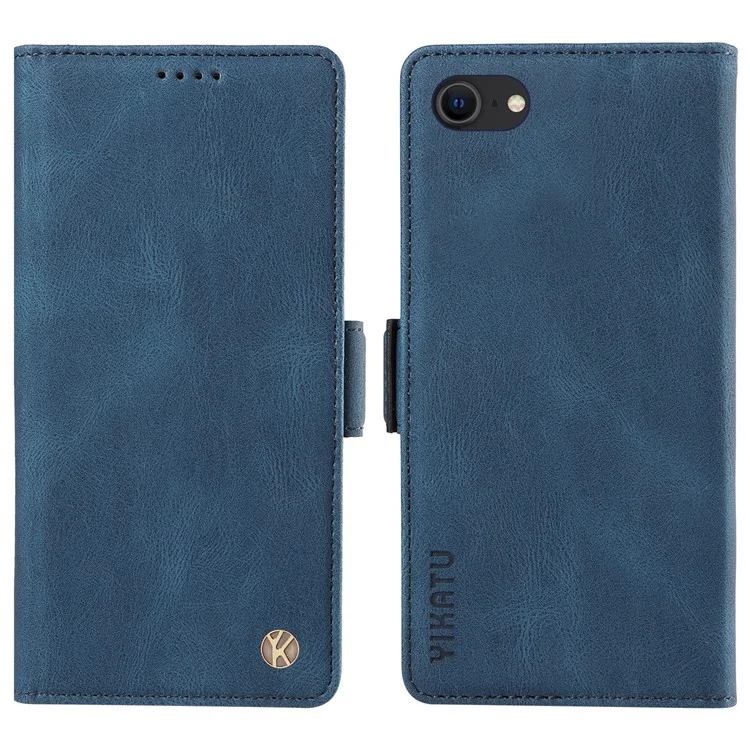 Capa de Carteira YIKATU YK-005 para iPhone 6 / 6s / 7 / 8 / SE (2020) / SE (2022), Capa Protetora de Telefone em Couro PU com Toque de Pele - Azul