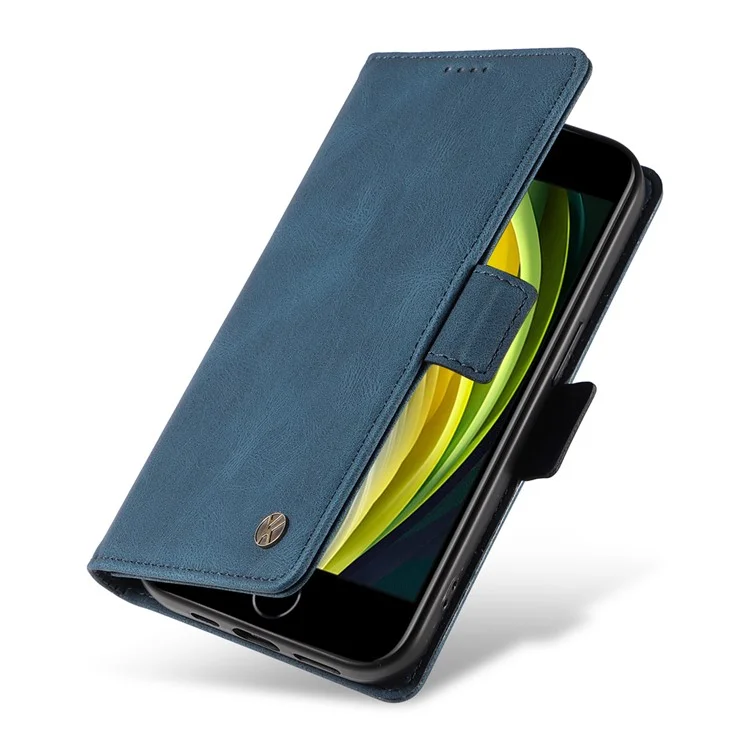 Capa de Carteira YIKATU YK-005 para iPhone 6 / 6s / 7 / 8 / SE (2020) / SE (2022), Capa Protetora de Telefone em Couro PU com Toque de Pele - Azul