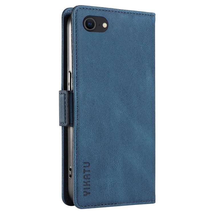 Capa de Carteira YIKATU YK-005 para iPhone 6 / 6s / 7 / 8 / SE (2020) / SE (2022), Capa Protetora de Telefone em Couro PU com Toque de Pele - Azul