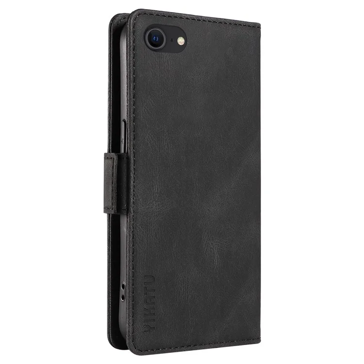 YIKATU YK-005 Wallet Case für iPhone 6 / 6s / 7 / 8 / SE (2020) / SE (2022), PU-Leder Haut-Berührungs-Schutzhülle mit Ständer - Schwarz