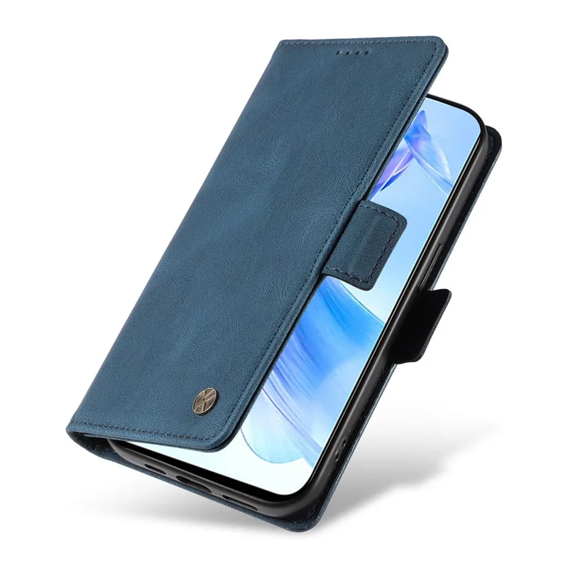 YIKATU YK-005 For Honor 90 Lite 5G / X50i 5G PU Leather Case Stand Skin-touch Wallet Phone Cover - Blue