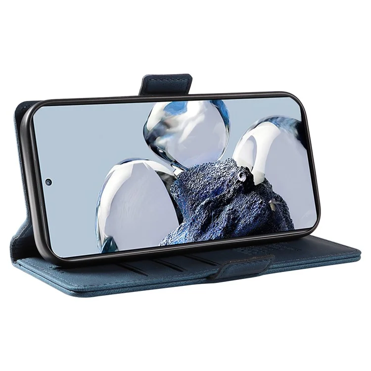 YIKATU YK-005 Wallet Phone Case for Xiaomi 12T 5G / 12T Pro 5G / Redmi K50 Ultra , Skin-touch PU Leather Stand Cover - Blue