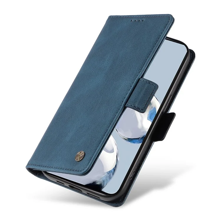 YIKATU YK-005 Wallet Phone Case for Xiaomi 12T 5G / 12T Pro 5G / Redmi K50 Ultra , Skin-touch PU Leather Stand Cover - Blue