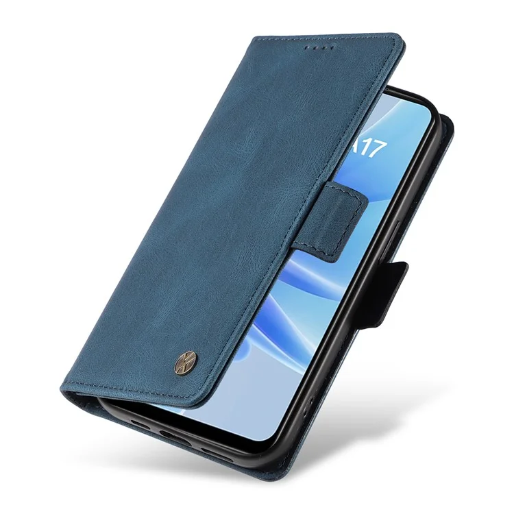 YIKATU YK-005 для Oppo A17 4G PU кожаный чехол-кошелек с кожаной поверхностью - Синий