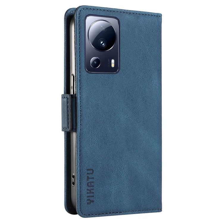 YIKATU YK-005 Custodia a portafoglio in pelle PU per Xiaomi 13 Lite / Civi 2 5G, con tocco al tatto, flip e wallet per telefono - Blu