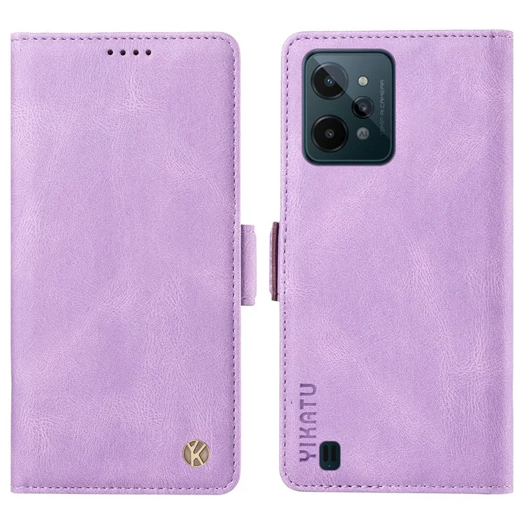 Étui portefeuille YIKATU YK-005 en cuir PU pour Realme C31 - Peau de contact Flip Stand Cover - Violet