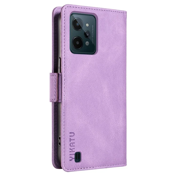 Étui portefeuille YIKATU YK-005 en cuir PU pour Realme C31 - Peau de contact Flip Stand Cover - Violet