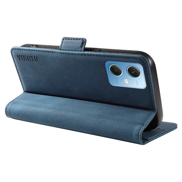 Carteira de Couro PU YIKATU YK-005 para Xiaomi Redmi Note 12 5G (China) / (Índia) / (Global) / Poco X5 5G, Capa de Celular com Suporte - Azul