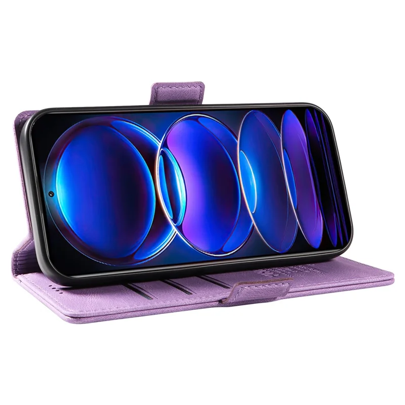 YIKATU YK-005 Flip Wallet Case for Xiaomi Redmi Note 12 Pro 5G / Note 12 Pro Speed 5G / Poco X5 5G , Skin-touch PU Leather Stand Phone Cover - Purple