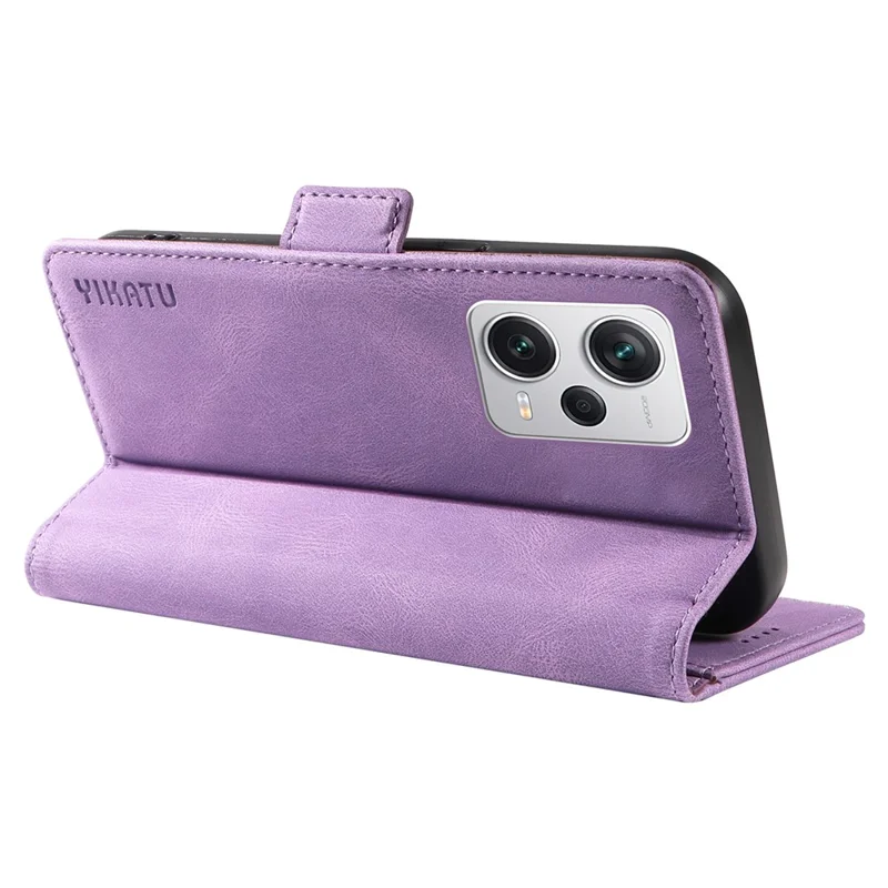 YIKATU YK-005 Flip Wallet Case for Xiaomi Redmi Note 12 Pro 5G / Note 12 Pro Speed 5G / Poco X5 5G , Skin-touch PU Leather Stand Phone Cover - Purple