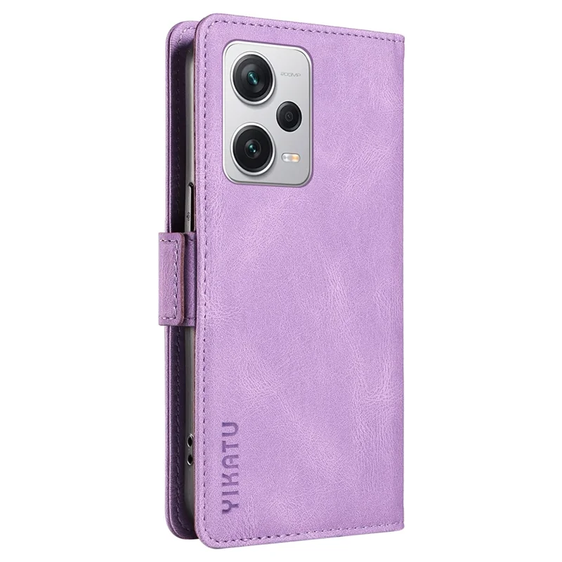 YIKATU YK-005 Flip Wallet Case for Xiaomi Redmi Note 12 Pro 5G / Note 12 Pro Speed 5G / Poco X5 5G , Skin-touch PU Leather Stand Phone Cover - Purple