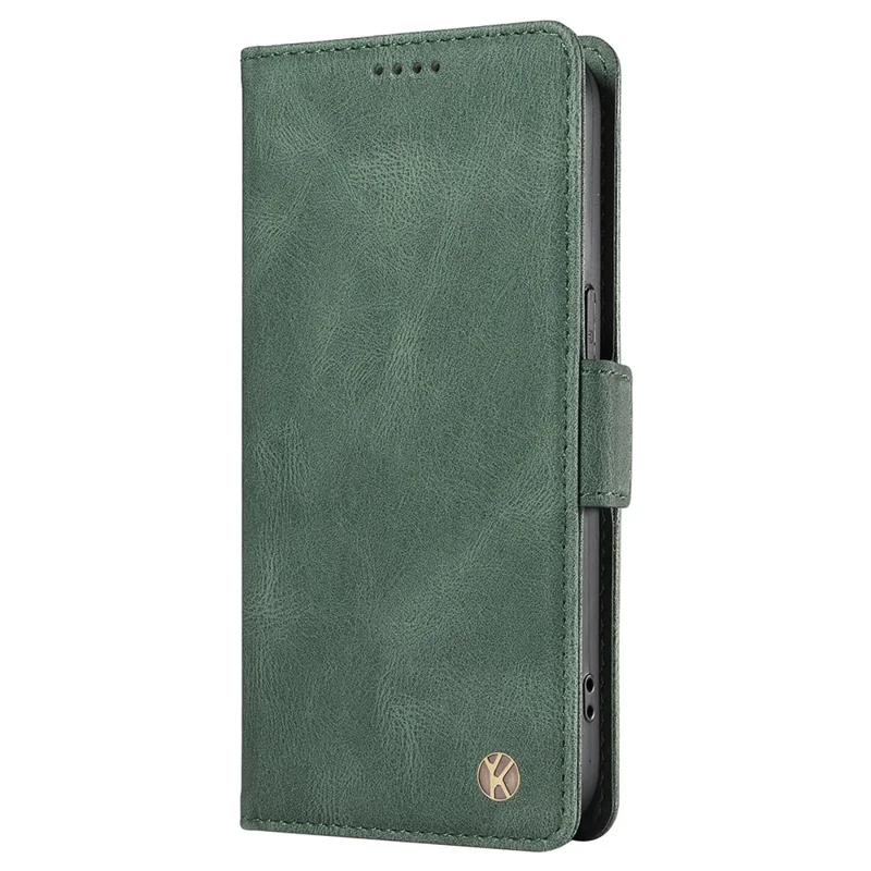 Caso de carteira dobrável YIKATU YK-005 para Xiaomi Redmi Note 12 Pro 5G / Note 12 Pro Speed 5G / Poco X5 5G, capa de telefone de couro PU com toque de pele - Verde