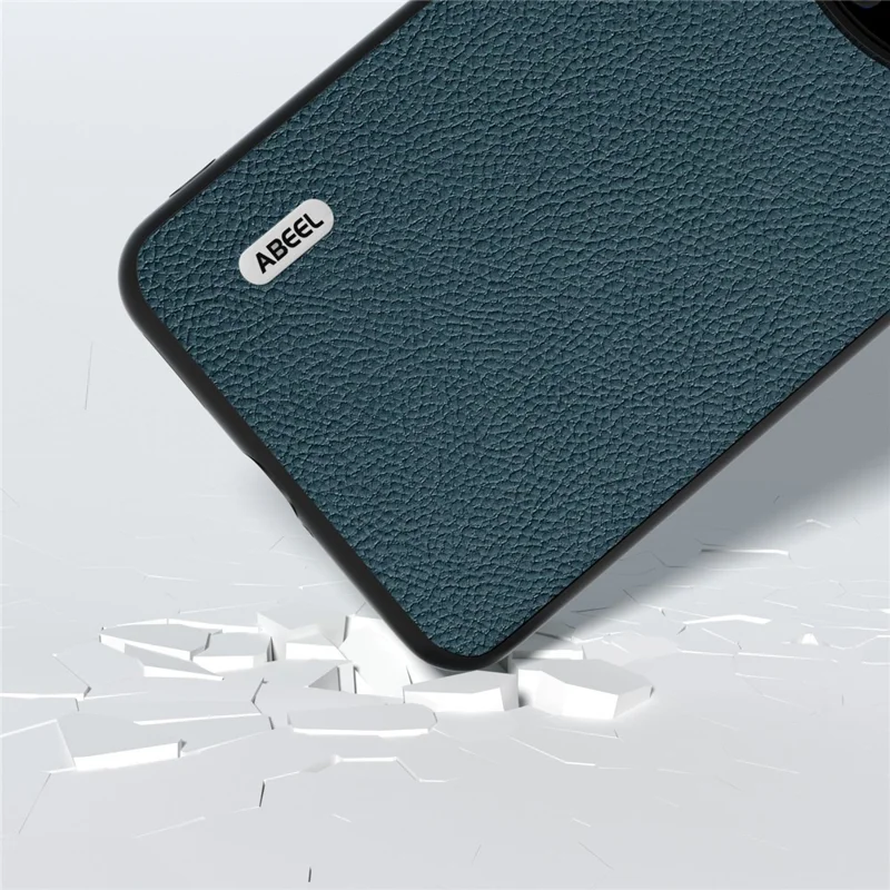 ABEEL Для Huawei Mate 60 Pro Изящный чехол из телячьей кожи с текстурой Litchi Phone Case Cowhide Leather+PC+TPU - Зеленый