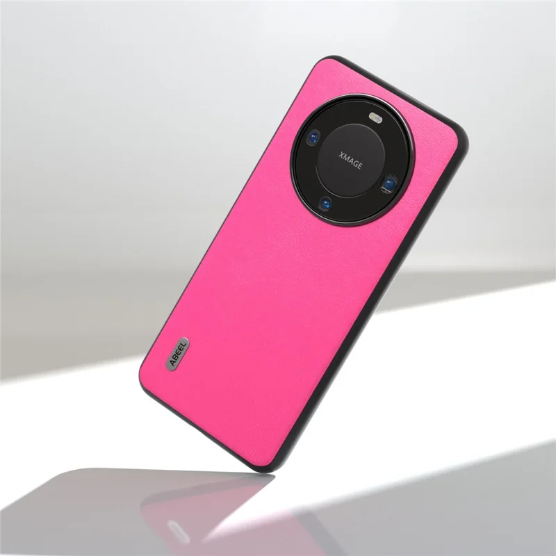 ABEEL For Huawei Mate 60 Pro Textured Phone Case PU Leather Coated TPU Anti-scratch Phone Cover - Rose