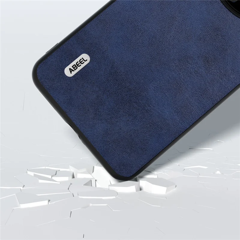 ABEEL Für Huawei Mate 60 Pro Slim-Fit Cowhide Texture Cover PU Leder+TPU+PC Handyhülle - Blau