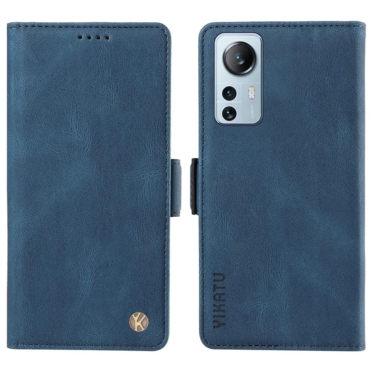 YIKATU YK-005 Pour Xiaomi 12 Lite 5G Housse de téléphone à toucher de peau Étui portefeuille en cuir PU avec support - Bleu