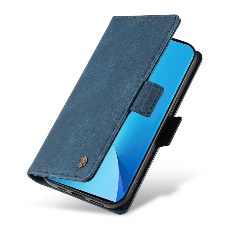 YIKATU YK-005 Pour Xiaomi 12 Lite 5G Housse de téléphone à toucher de peau Étui portefeuille en cuir PU avec support - Bleu