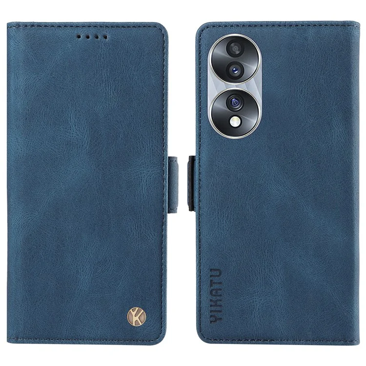 YIKATU YK-005 Чехол-бумажник для Honor 70 5G - кожаный, с подставкой, синий