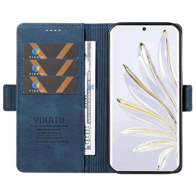YIKATU YK-005 Чехол-бумажник для Honor 70 5G - кожаный, с подставкой, синий