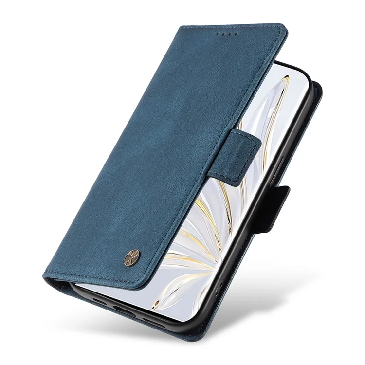 YIKATU YK-005 Чехол-бумажник для Honor 70 5G - кожаный, с подставкой, синий