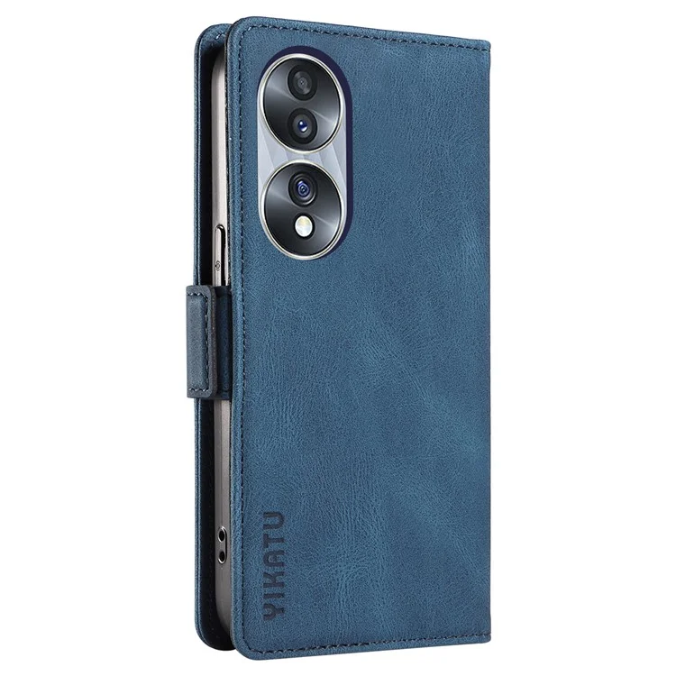 YIKATU YK-005 Чехол-бумажник для Honor 70 5G - кожаный, с подставкой, синий