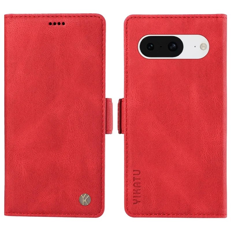 YIKATU YK-005 For Google Pixel 8 PU Leather Wallet Case Stand Shell Skin-touch Phone Cover - Red