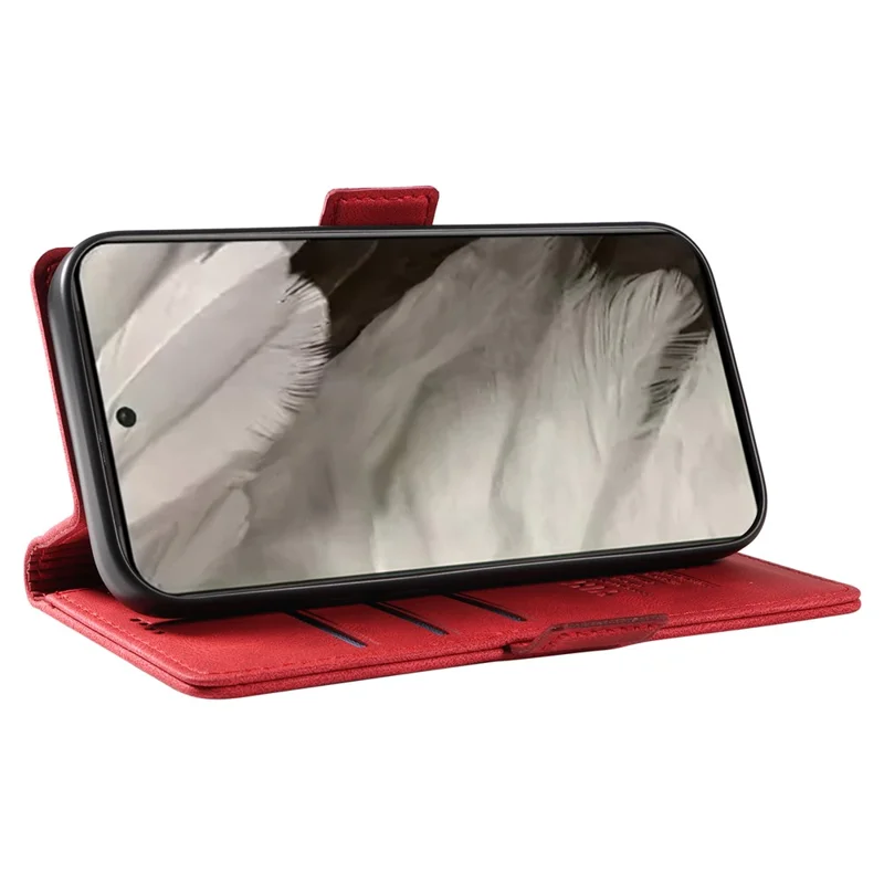 YIKATU YK-005 For Google Pixel 8 PU Leather Wallet Case Stand Shell Skin-touch Phone Cover - Red