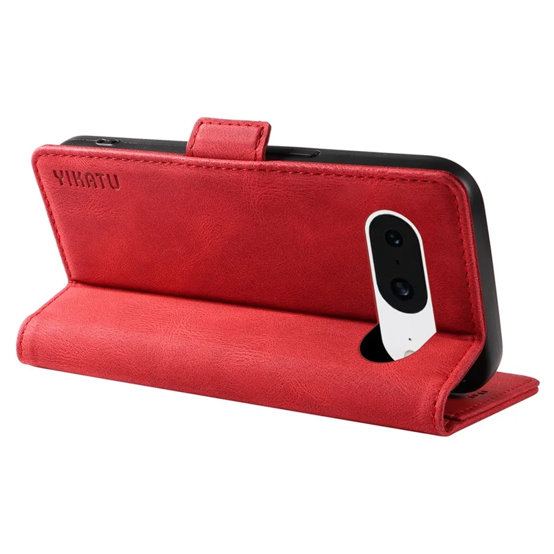 YIKATU YK-005 For Google Pixel 8 PU Leather Wallet Case Stand Shell Skin-touch Phone Cover - Red