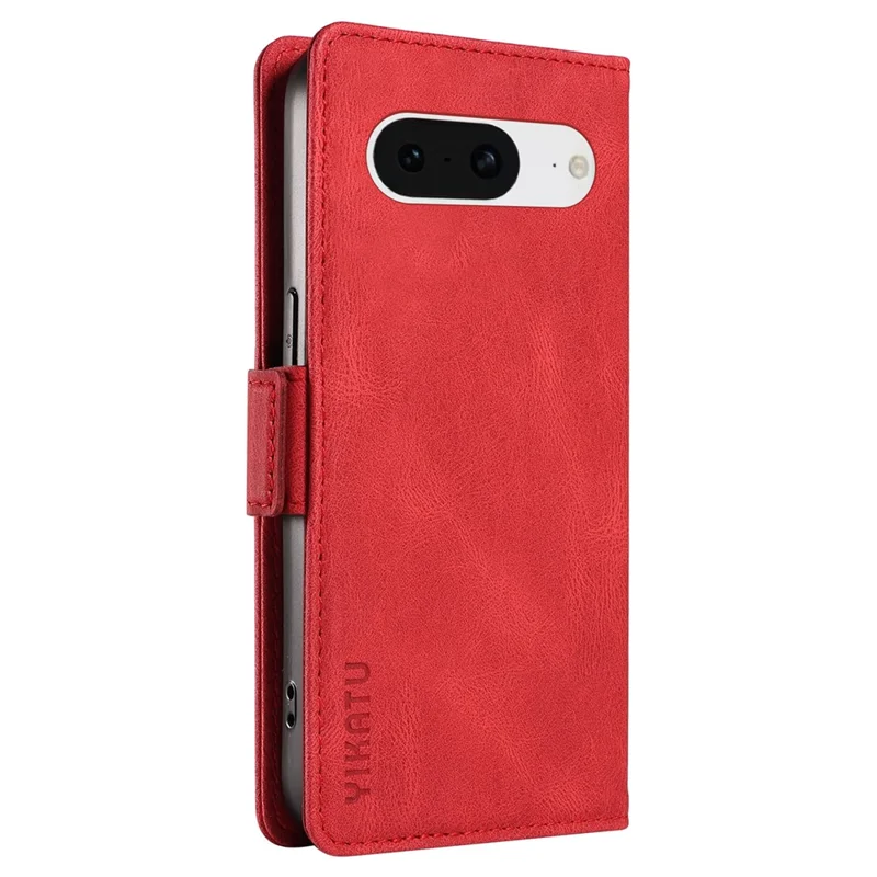 YIKATU YK-005 For Google Pixel 8 PU Leather Wallet Case Stand Shell Skin-touch Phone Cover - Red