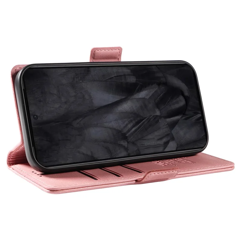 YIKATU YK-005 Leather Phone Case for Google Pixel 8 Pro , Skin-touch Wallet Stand Cover - Pink