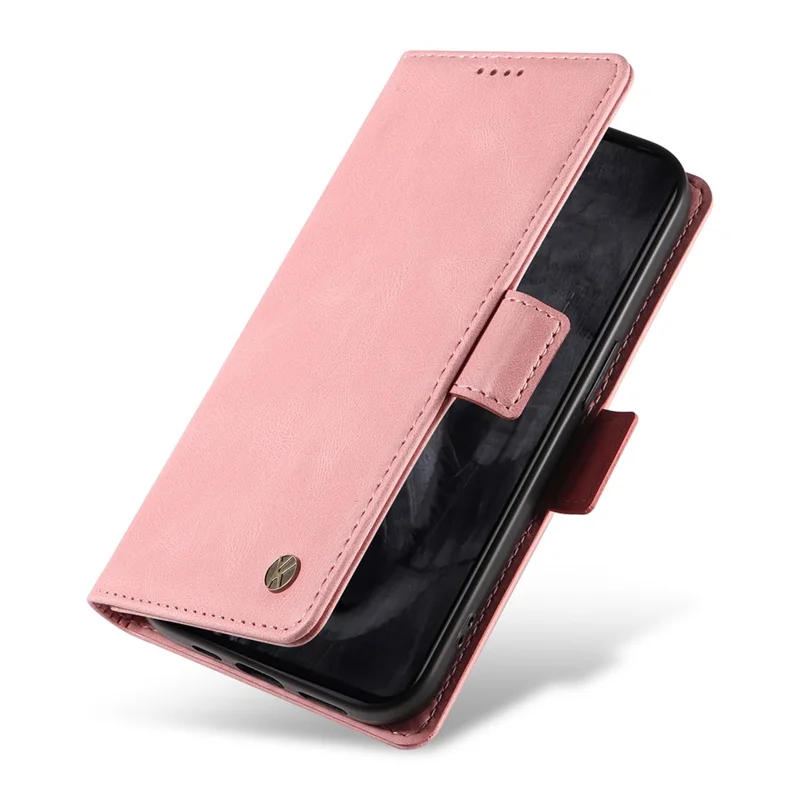 YIKATU YK-005 Leather Phone Case for Google Pixel 8 Pro , Skin-touch Wallet Stand Cover - Pink