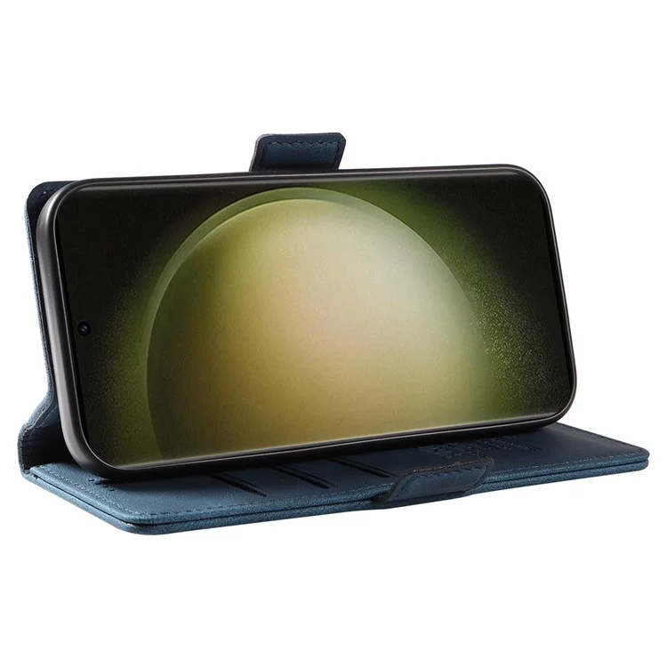 YIKATU YK-005 Étui portefeuille en cuir pour téléphone Samsung Galaxy S23 Ultra - Bleu