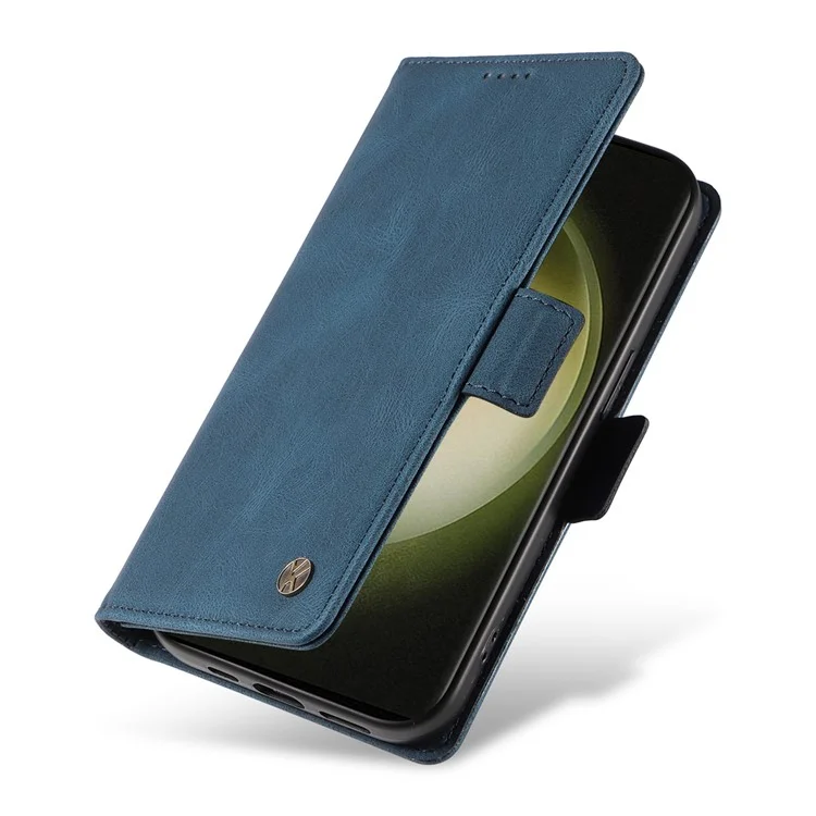 YIKATU YK-005 Étui portefeuille en cuir pour téléphone Samsung Galaxy S23 Ultra - Bleu