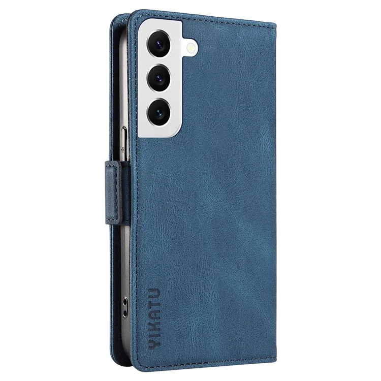 YIKATU YK-005 Pour Samsung Galaxy S23+ Étui portefeuille en cuir PU au toucher peau - Bleu