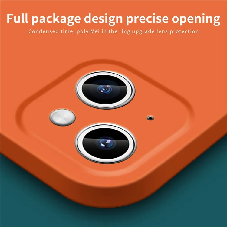 MOFI JK Qin Series Ring Pattern Printed Shockproof Case for iPhone 15 Matte Skin-Touch Acrylic+TPU Phone Cover - Orange