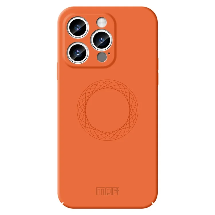MOFI JK Qin Series Ring Pattern Printing Acrylic+TPU Case for iPhone 15 Pro Skin-Touch Matte Protective Phone Cover - Orange