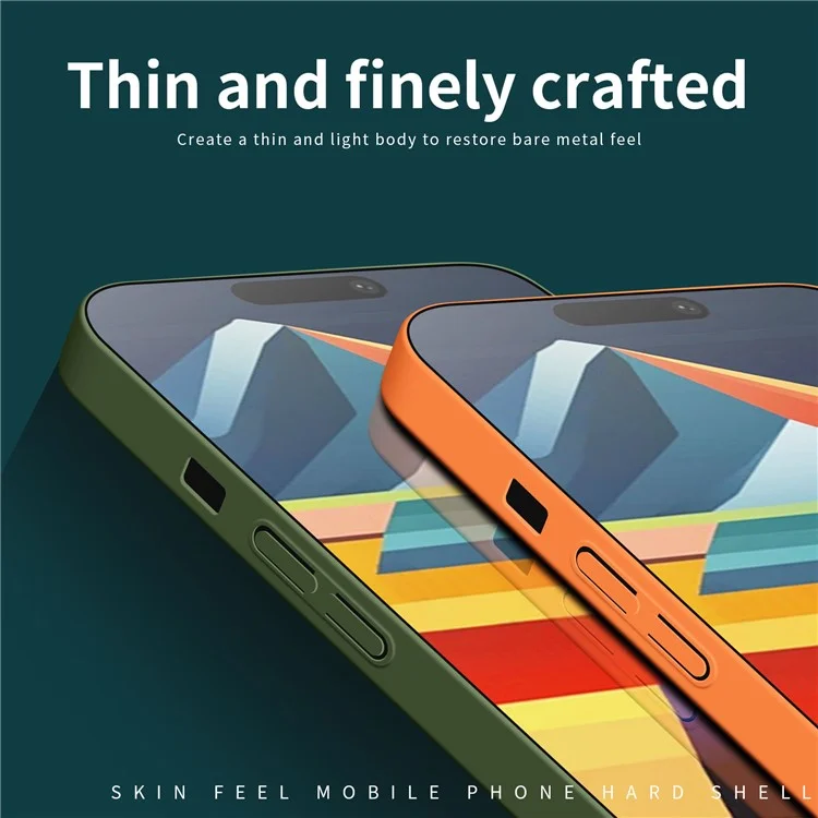MOFI JK Qin Series Ring Pattern Printing Acrylic+TPU Case for iPhone 15 Pro Skin-Touch Matte Protective Phone Cover - Orange