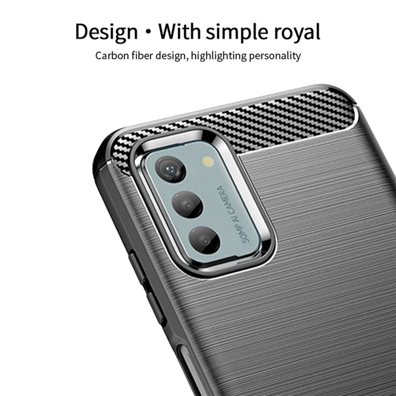 MOFI JK TPU Series-1 Brushed TPU Case for Nokia G42 Carbon Fiber Texture Phone Cover - Black