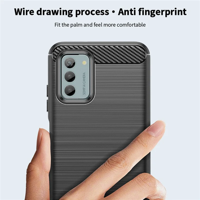 MOFI JK TPU Series-1 Brushed TPU Case for Nokia G42 Carbon Fiber Texture Phone Cover - Black